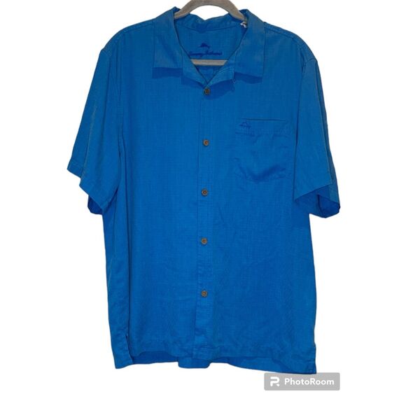 Tommy Bahama X-Large Tropic Short Sleeve Button Down Shirt 70% Silk - Picture 1 of 6